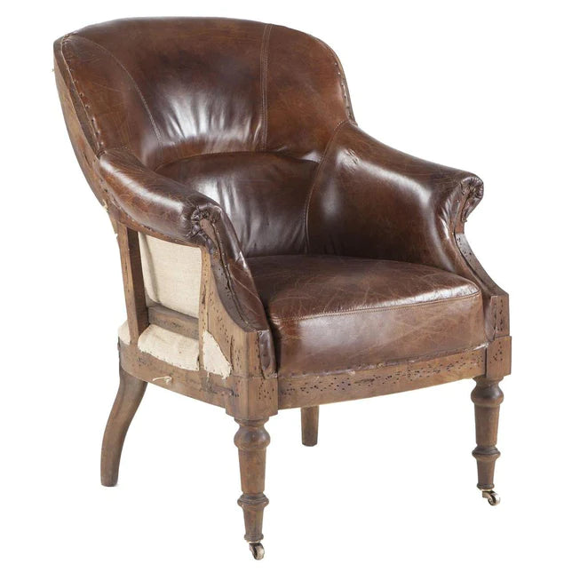 Albert Vintage Leather Accent Chair