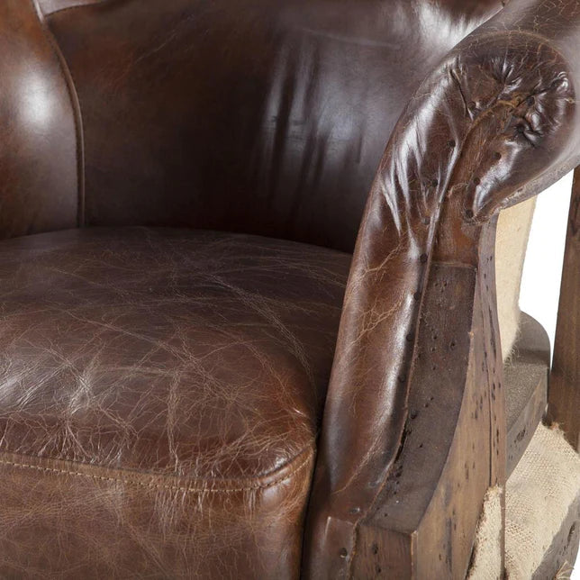 Albert Vintage Leather Accent Chair