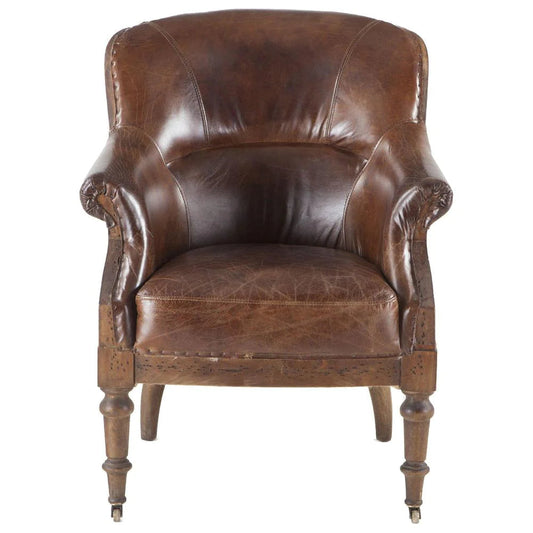 Albert Vintage Leather Accent Chair