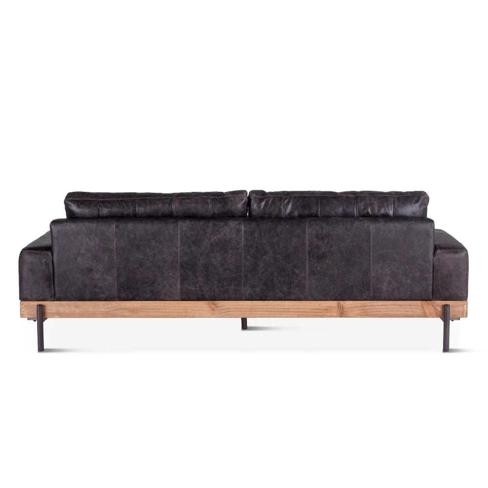 Anthony Ebony Leather Sofa