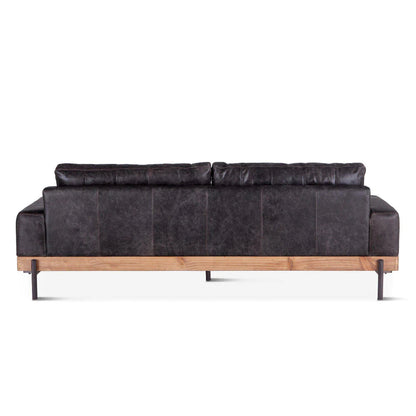 Anthony Ebony Leather Sofa