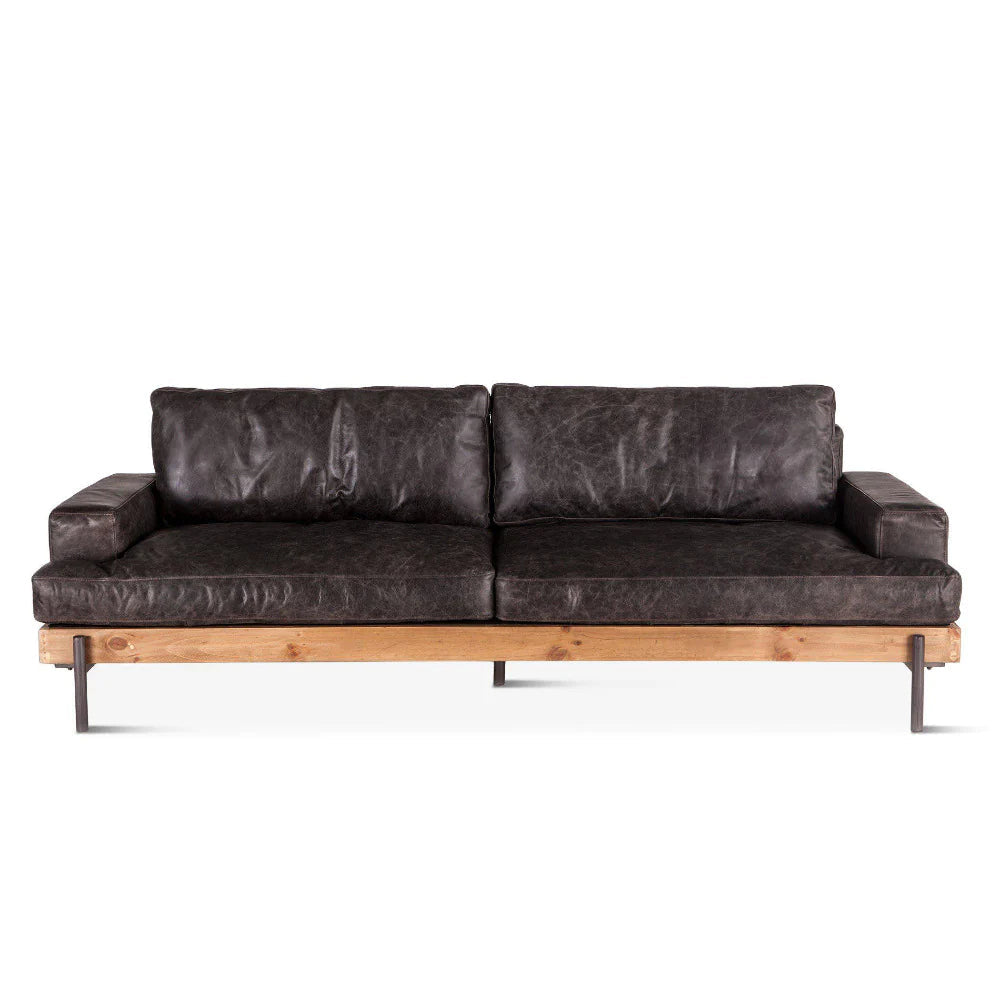 Anthony Ebony Leather Sofa