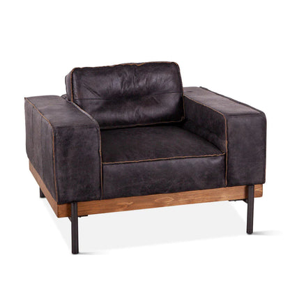 Brax Ebony Leather Accent Chair