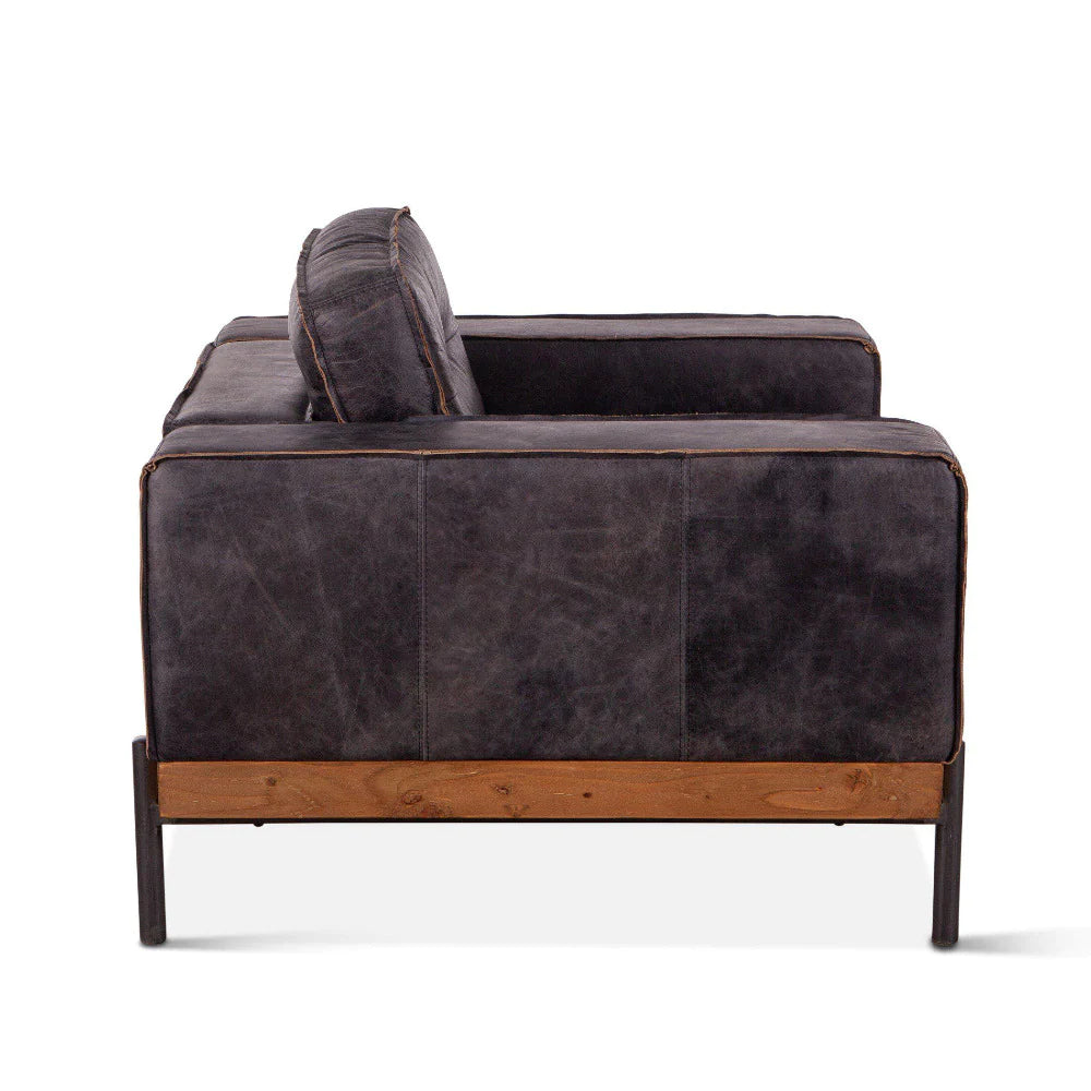 Brax Ebony Leather Accent Chair