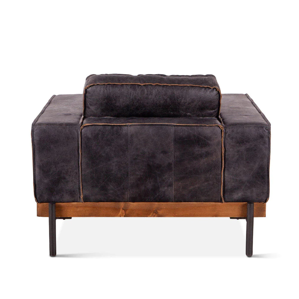 Brax Ebony Leather Accent Chair