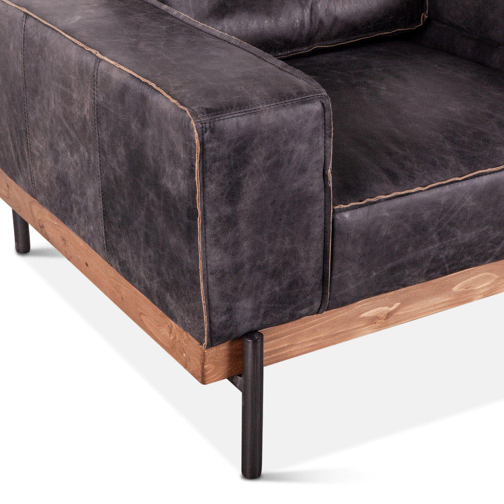 Brax Ebony Leather Accent Chair