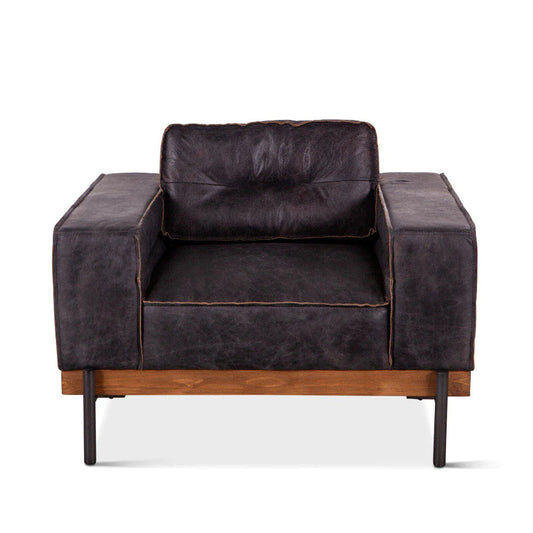 Brax Ebony Leather Accent Chair