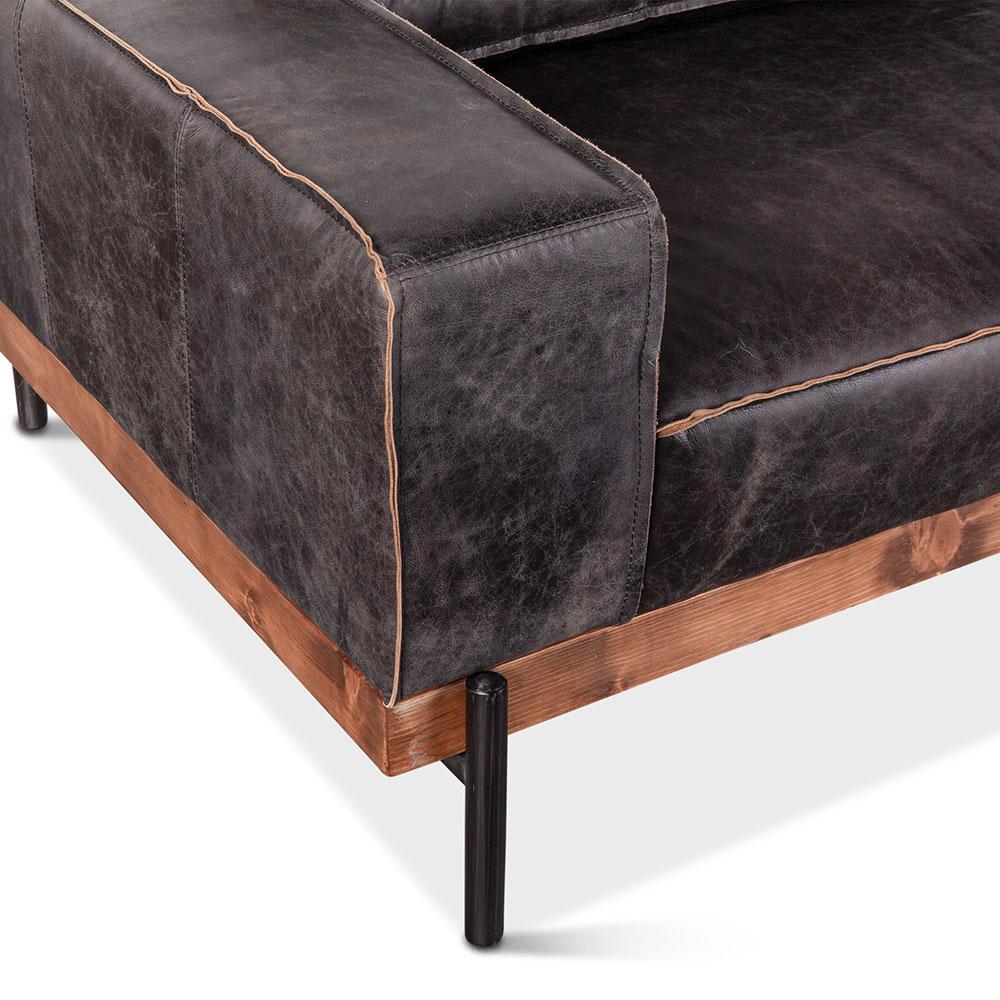 Brax Ebony Leather Sofa