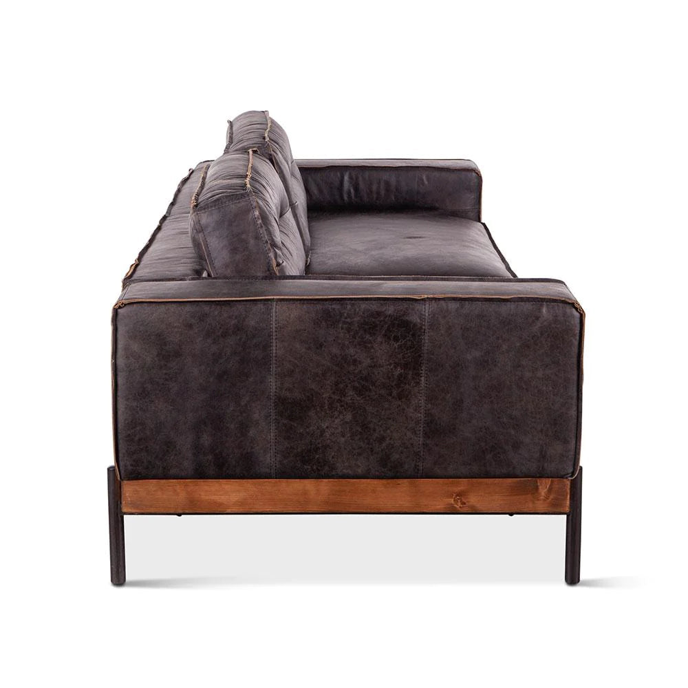 Brax Ebony Leather Sofa