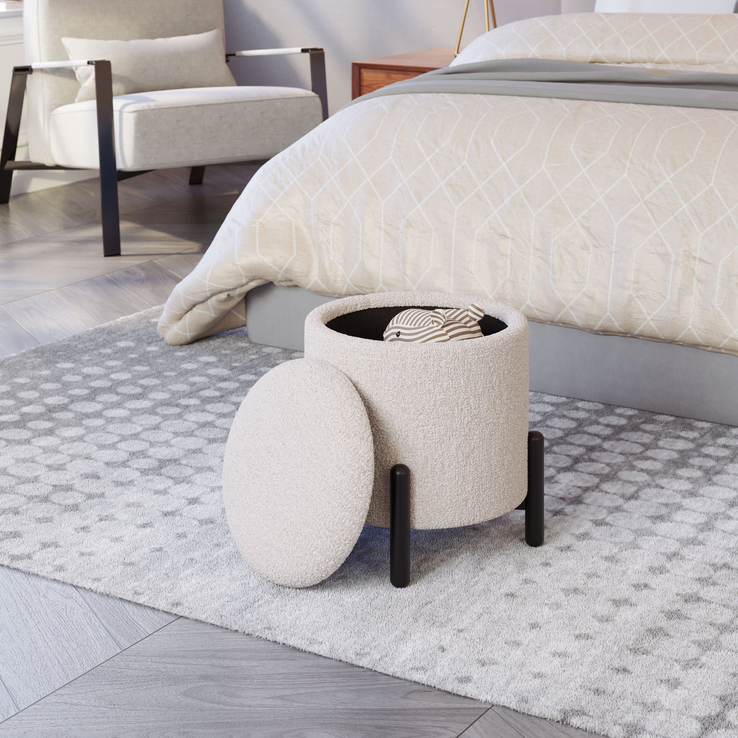 Cali Round Storage Ottoman