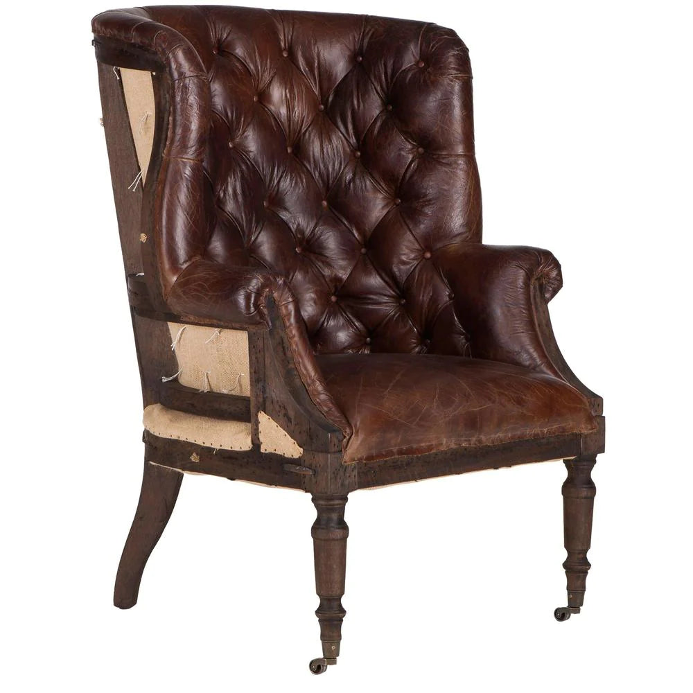 Charles Vintage Cigar Leather Accent Chair