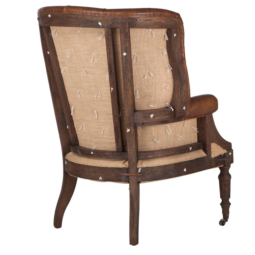 Charles Vintage Cigar Leather Accent Chair