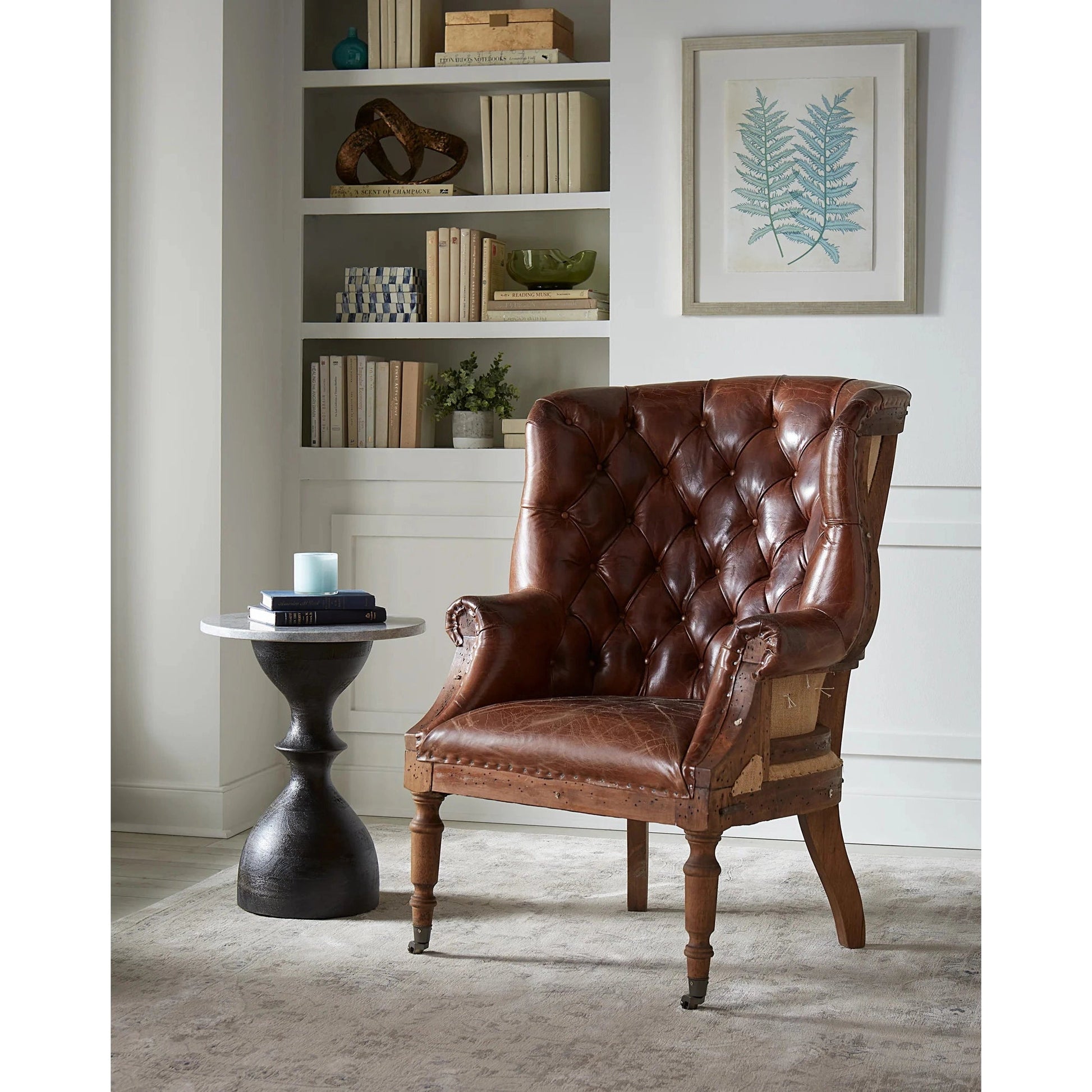 Charles Vintage Cigar Leather Accent Chair