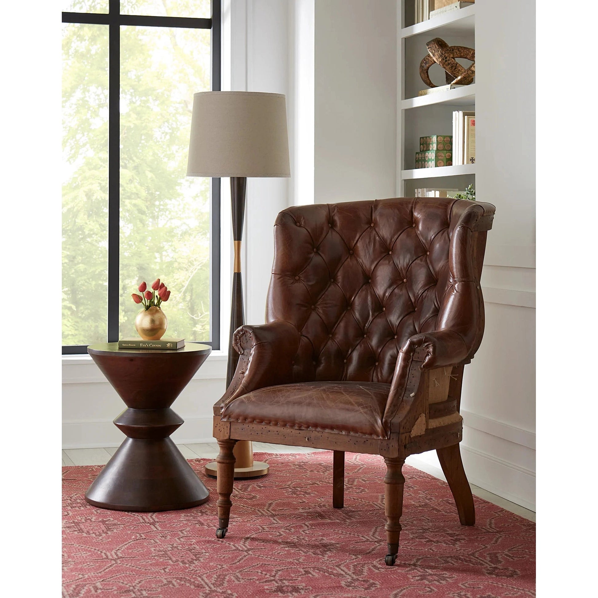 Charles Vintage Cigar Leather Accent Chair