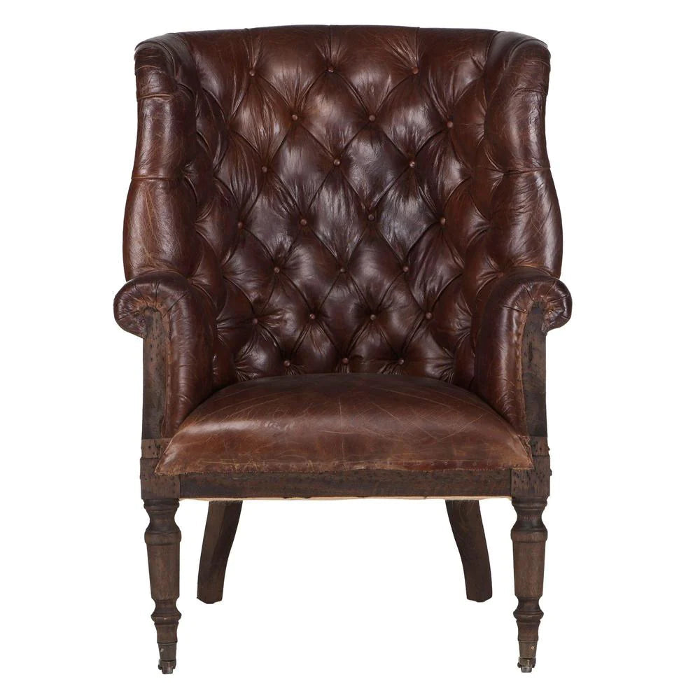 Charles Vintage Cigar Leather Accent Chair