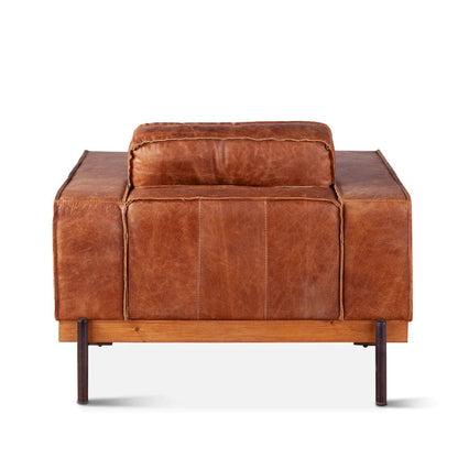 Cognac Brax Modern Leather Accent Chair