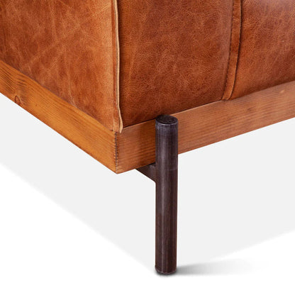 Cognac Brax Modern Leather Accent Chair