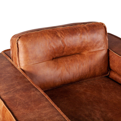 Cognac Brax Modern Leather Accent Chair