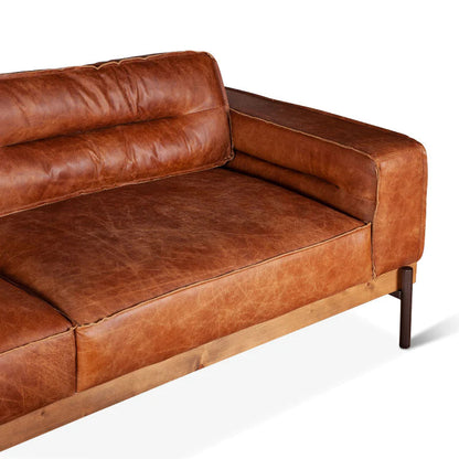 Cognac Brax Modern Leather Sofa