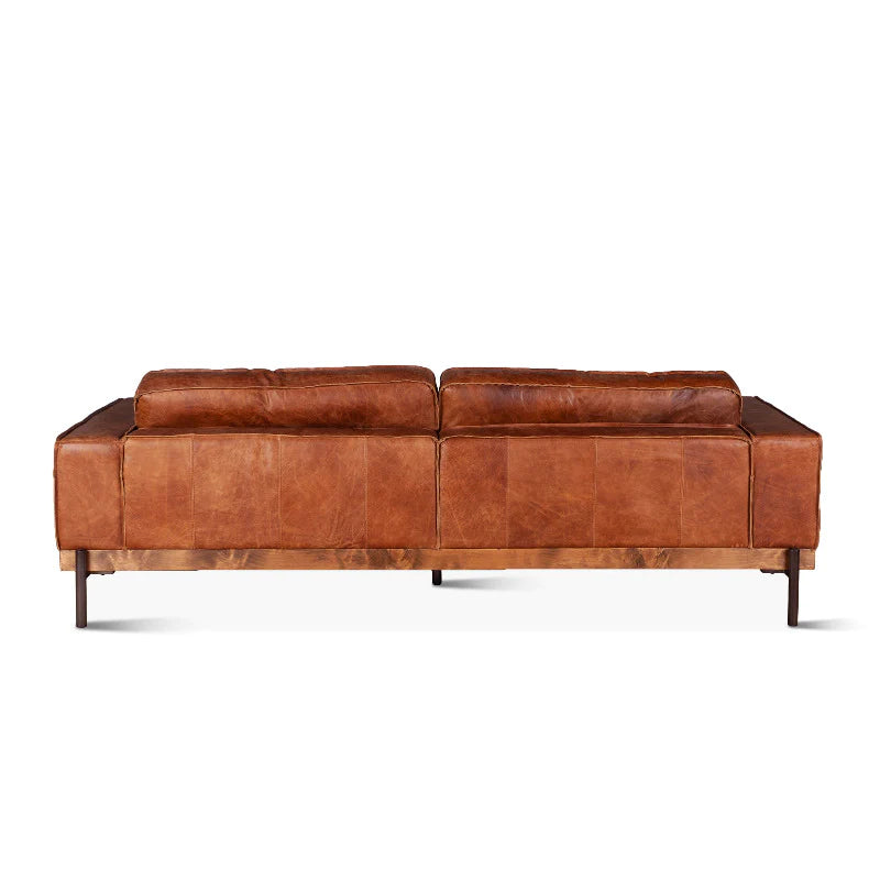 Cognac Brax Modern Leather Sofa