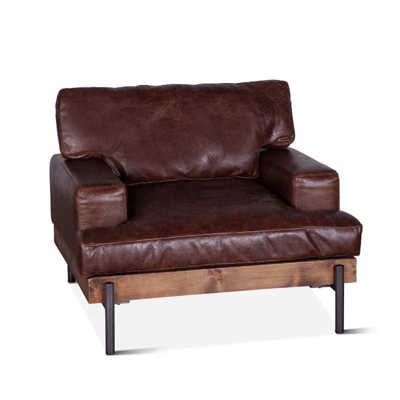 Dover Brown Anthony Leather Accent Chair