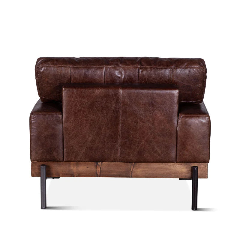 Dover Brown Anthony Leather Accent Chair