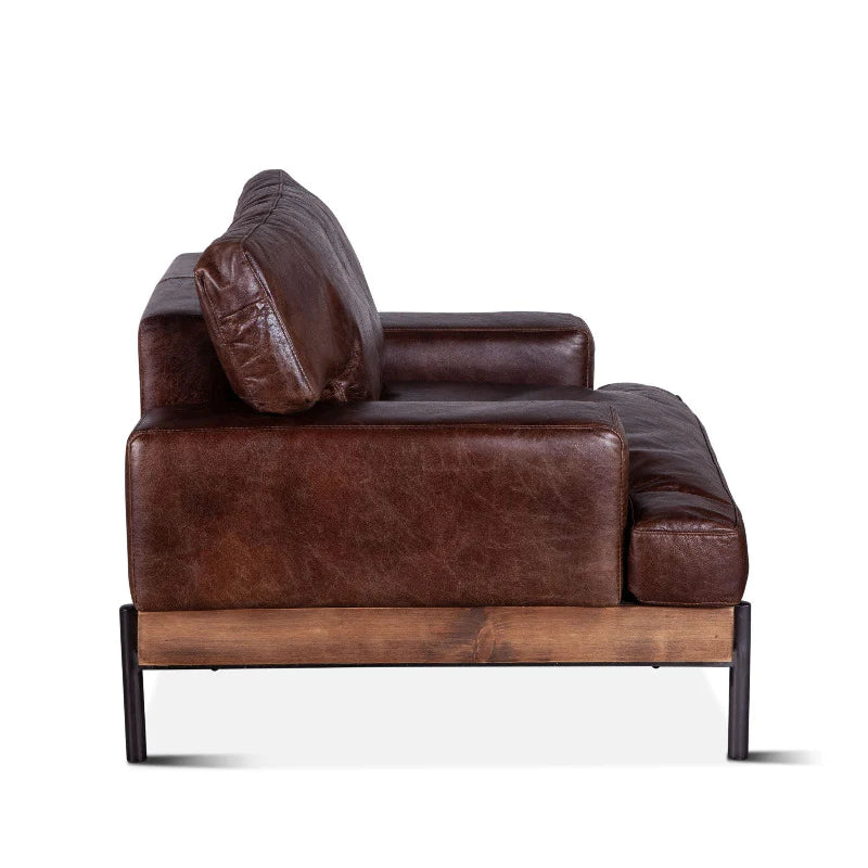 Dover Brown Anthony Leather Accent Chair