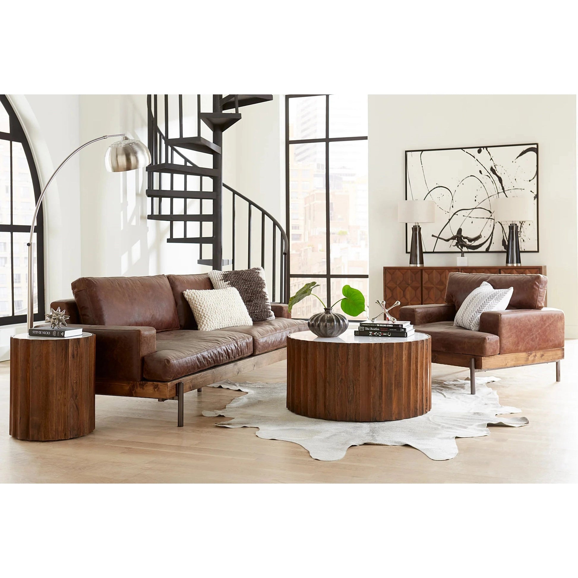 Dover Brown Anthony Leather Accent Chair