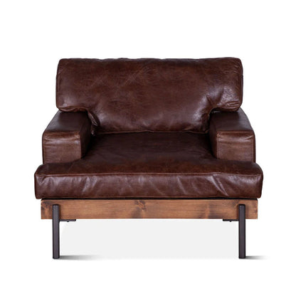 Dover Brown Anthony Leather Accent Chair