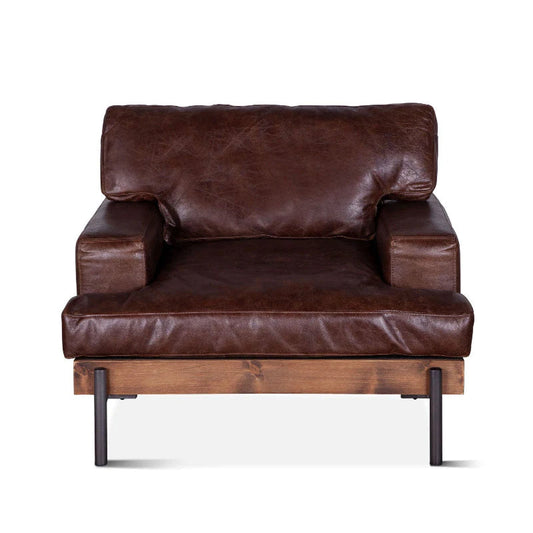 Dover Brown Anthony Leather Accent Chair