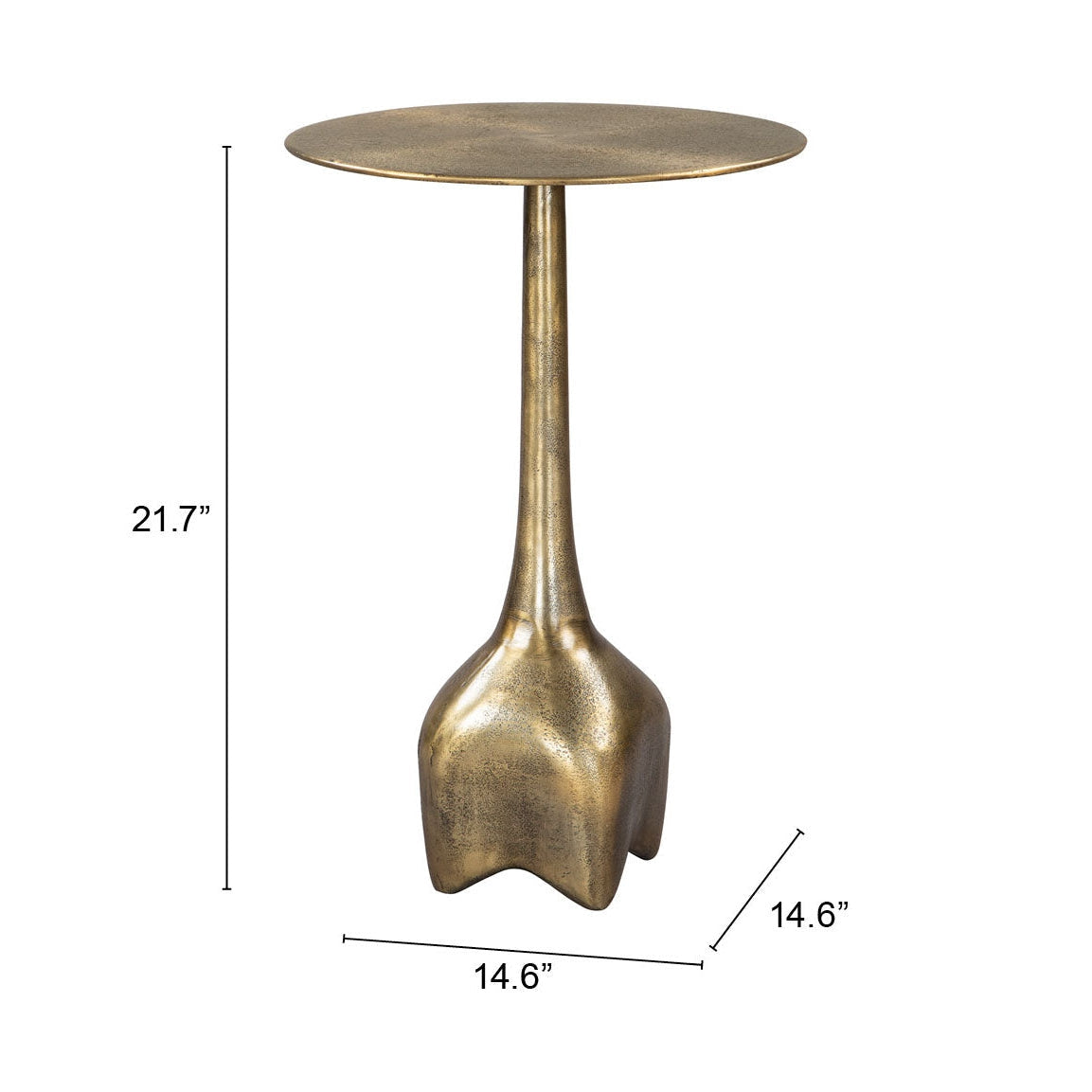 Lexi Side Table Antique Brass