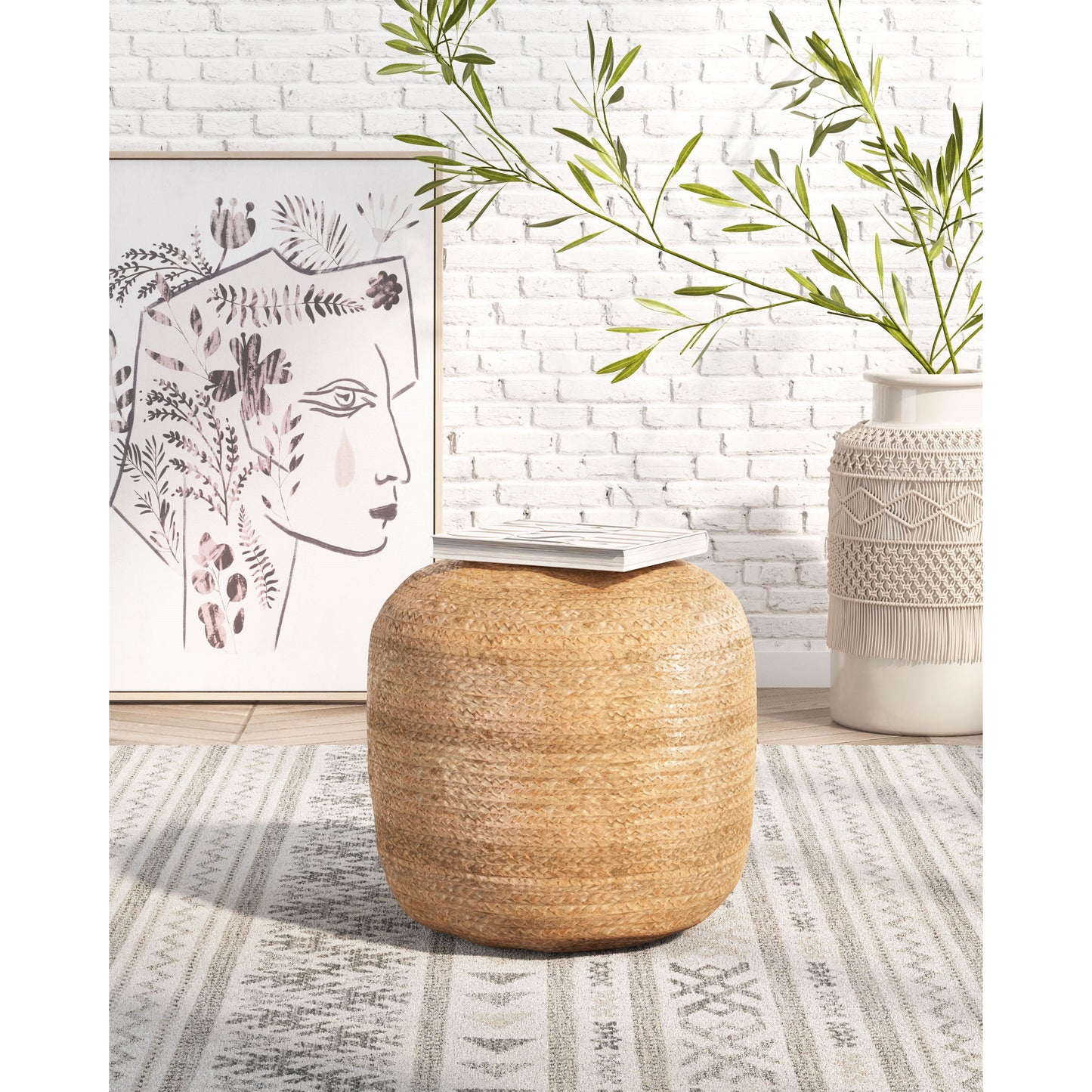 Lillian Jute Ottoman