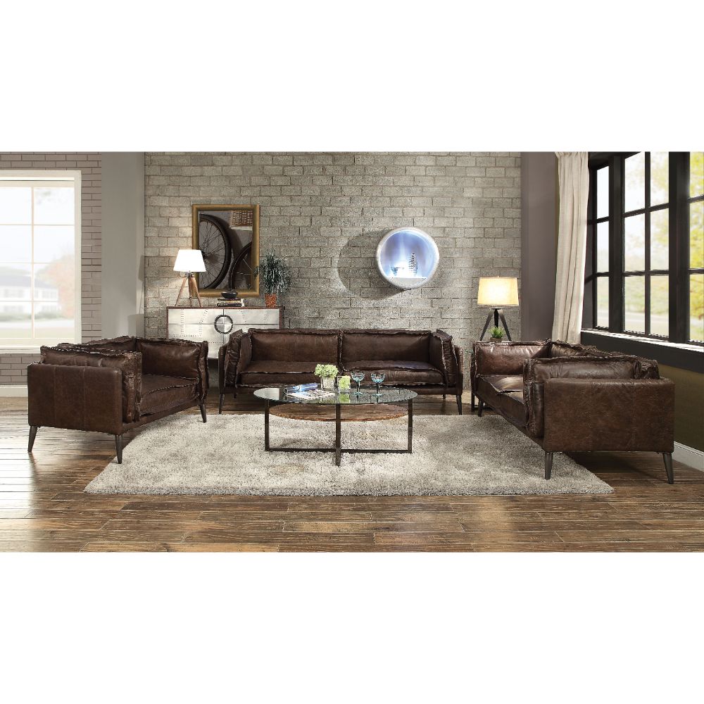 Porchester Leather Loveseat