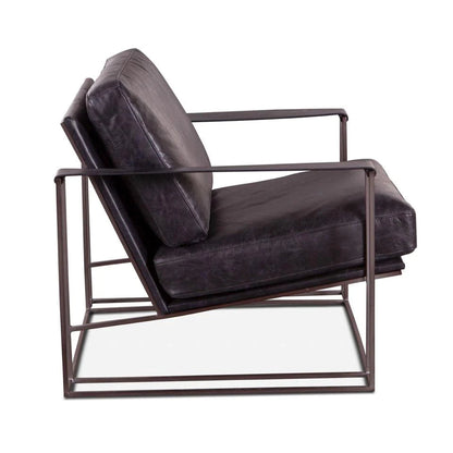 Portland Black Leather Armchair