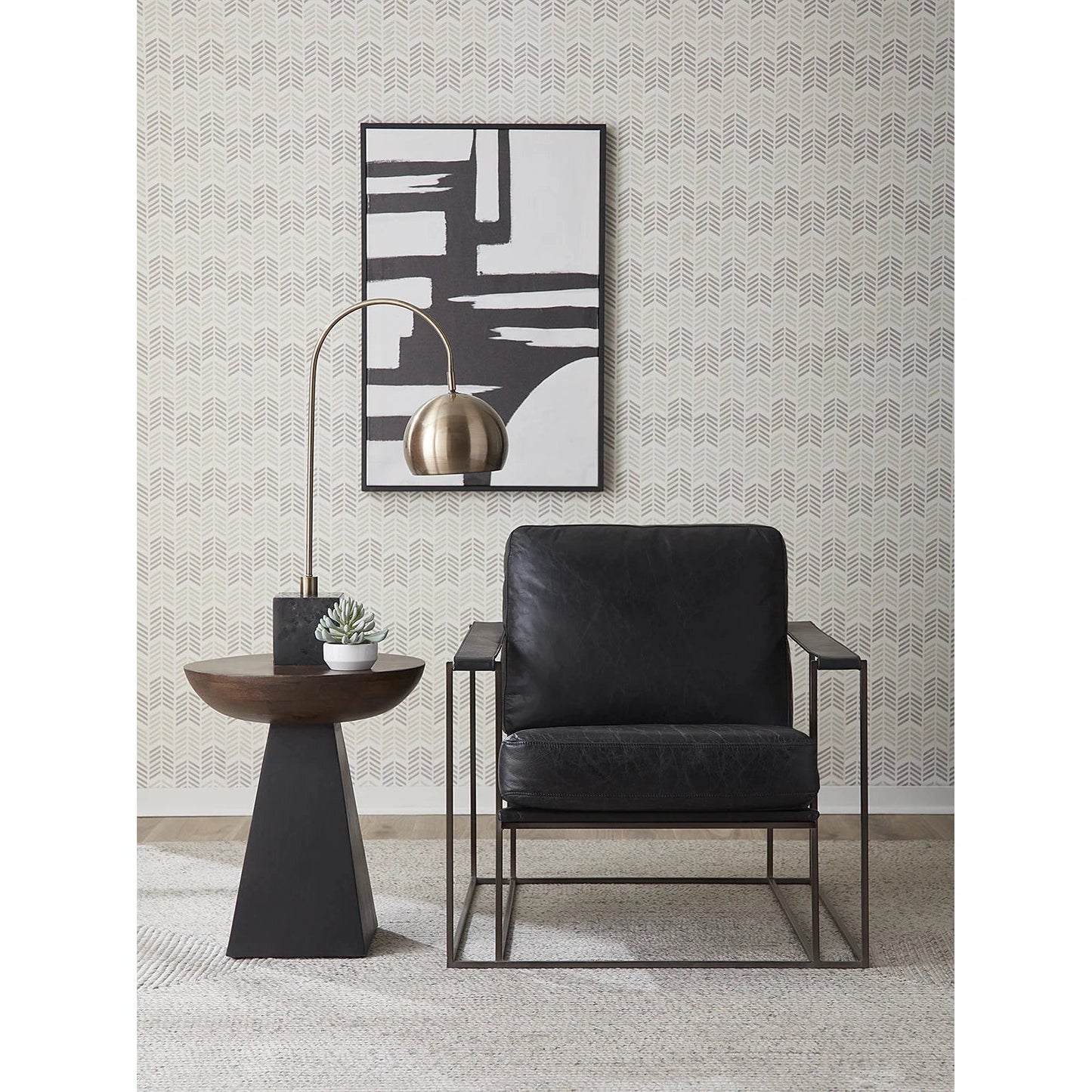 Portland Black Leather Armchair