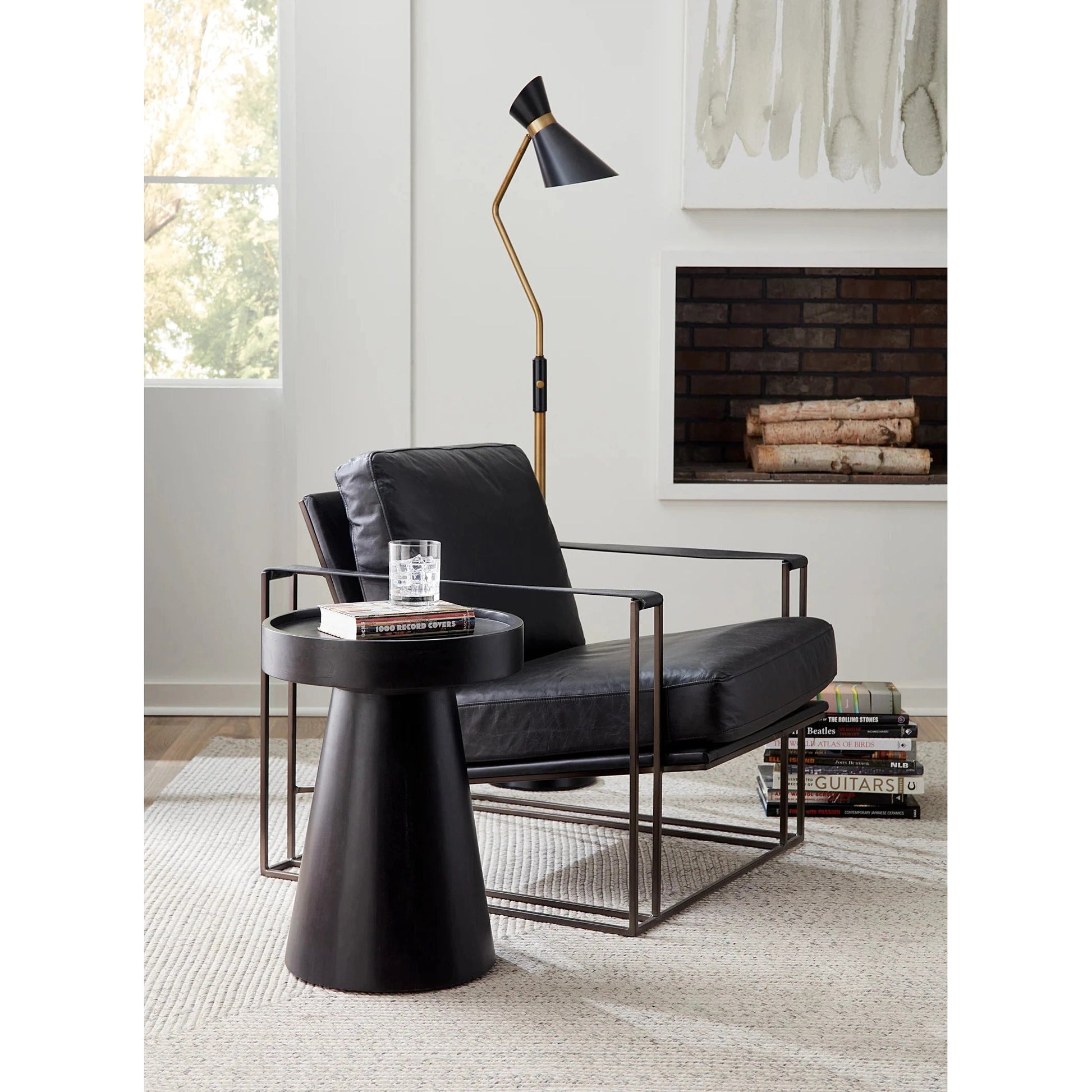 Portland Black Leather Armchair